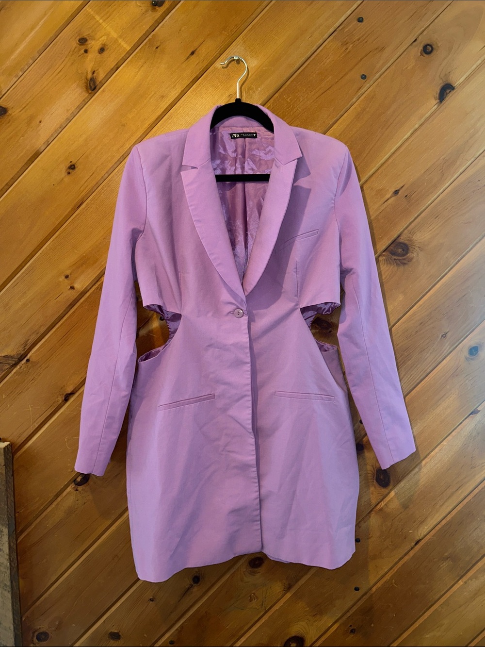 BLOGGER'S FAVE! Zara Cut Out Purple Lilac Blazer Dress - Picture 4 of 7